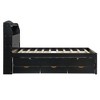 KIGFTSOD Wooden LED Platform Bed with Trundle, with Storage Headboard, with Drawers - 4 of 4