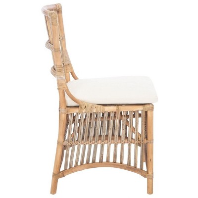 Erika Gray Rattan Accent Chairs with Cushions, Set of 2