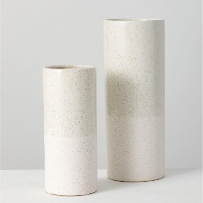 Sullivans Set of 2 Ceramic Vases 11.75"H & 8.5"H Off-White