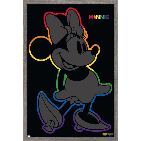 Trends International Disney Minnie Mouse - Rainbow Outline Framed Wall ...