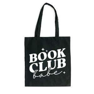 City Creek Prints Book Club Babe Canvas Tote Bag - 15x16 - Black - 1 of 2