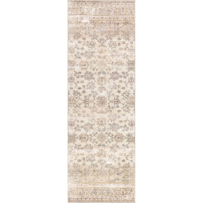 nuLOOM Sia Beige SplashGuard Waterproof Machine Washable Area Rug