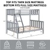 INFURNIC Beds Twin Over Full Bunk Bed Solid Wood Frame with Flexible Ladder and Robust Support for Kids, Grey, 78.03"*56.81"*63.31" - 4 of 4