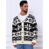 INSPIRE CHIC Men's Shawl Collar Long Sleeved Button Pattern Knitwear Cardigan Sweater - 4 of 4