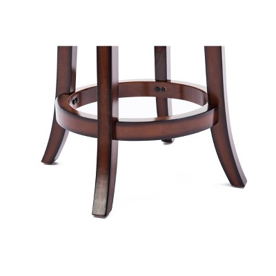 Palmetto 24" Brandy Black Leather Swivel Counter Stool