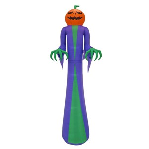 National Tree Company 12' Halloween Giant Pumpkin Ghost Inflatable Decoration - 1 of 4