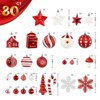 Aoibox 80 Piece Christmas Ball Ornament Set Shatterproof Plastic Red and White Hanging Baubles for Tree Wreath Garland Decoration - 2 of 4