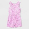 Toddler Girls' Adaptive Sleeveless Floral Romper - Cat & Jack™ Purple - 2 of 4