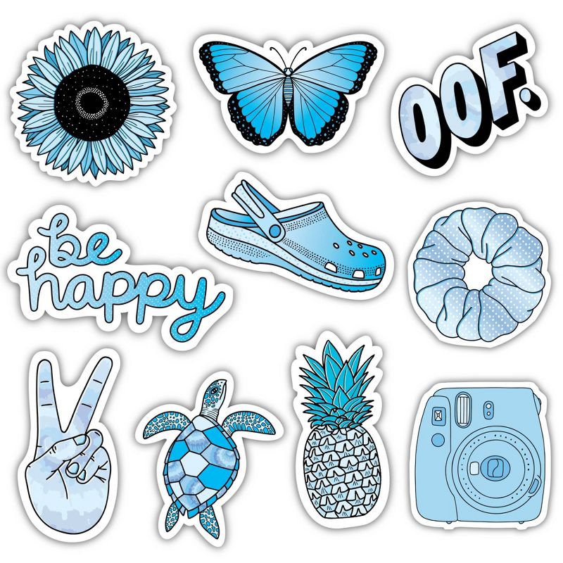 Big Moods Aesthetic Sticker Pack 10pc - Blue, 1 of 4