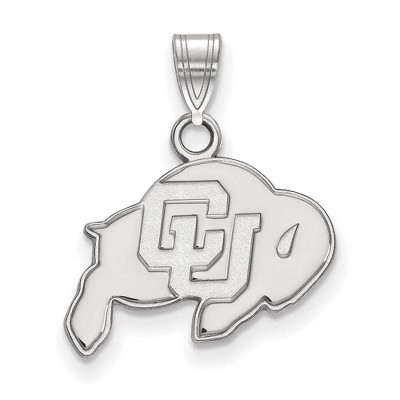 Black Bow Jewelry 14k White Gold Colorado Buffalos NCAA Small Pendant