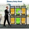 Folding Table & Chair Dolly, Storage Cart for 84 Chairs or 42 Chairs & 12 Tables, with 360° Lockable Wheels & Waterproof Cover, 800 Lbs Capacity - 2 of 4