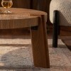 36" Round Wood Coffee Table for Living Room,Rustic Farmhouse Center Table with Solid Legs–The Pop Home - 3 of 4