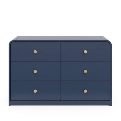 Midnight Blue Double Nursery Dresser with 6 Drawers