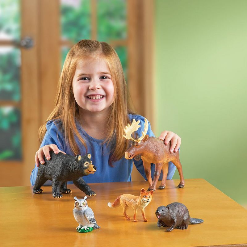 Learning Resources Jumbo Forest Animals I Bear, Moose, Beaver, Owl, and Fox, 5 Pieces, Ages 3+, 4 of 6