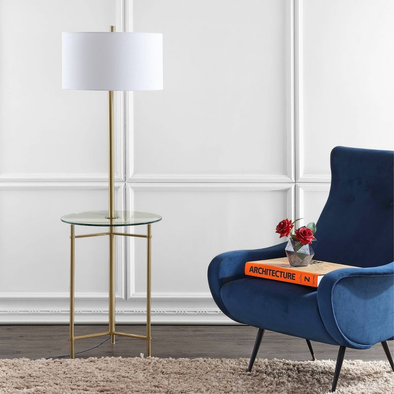59&#34; Charles Side Table and Floor Lamp (Includes LED Light Bulb) Brass - JONATHAN Y, 4 of 8