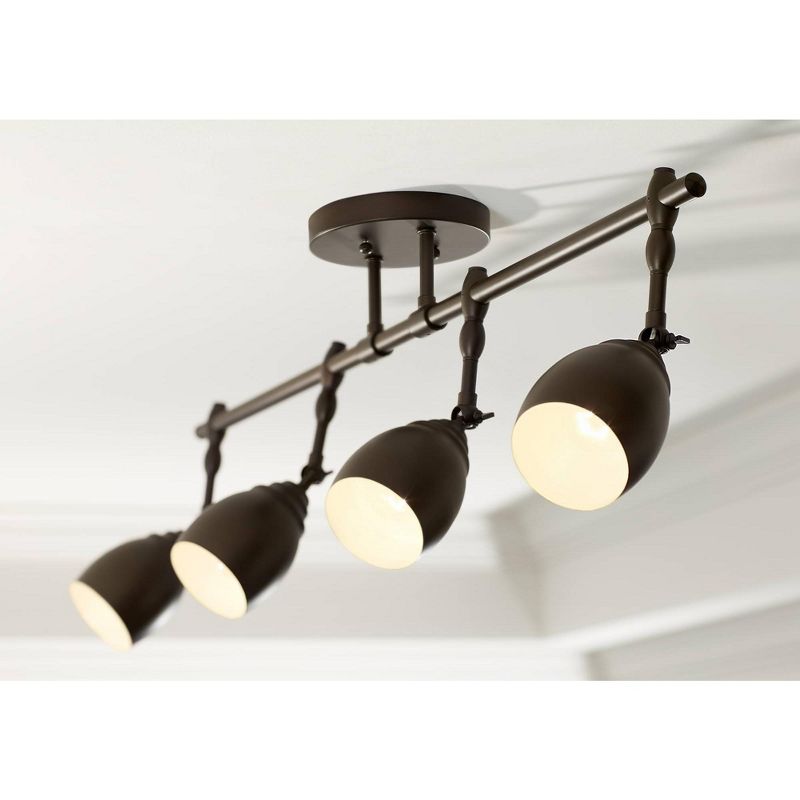Pro Track Elm Park 4-Head Ceiling or Wall Track Light Fixture Kit Spot Light Brown Oiled Rubbed Bronze Finish Farmhouse Rustic Kitchen 44 1/2" Wide, 2 of 10