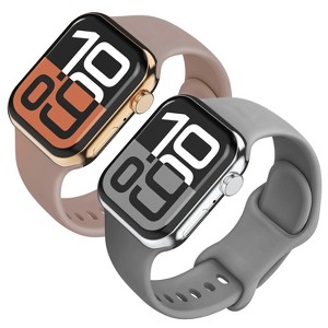 Vena 2 Pack For Apple Watch Band Series 10 42mm, Apple Watch Band Series 7 41mm Band Series 8 Series 9, Silicone Sport Strap For iWatch 40mm, - 1 of 4