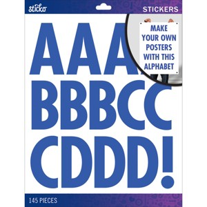 Sticko Alphabet Stickers - Futura Extra Large, Blue, 145pcs - 1 of 1