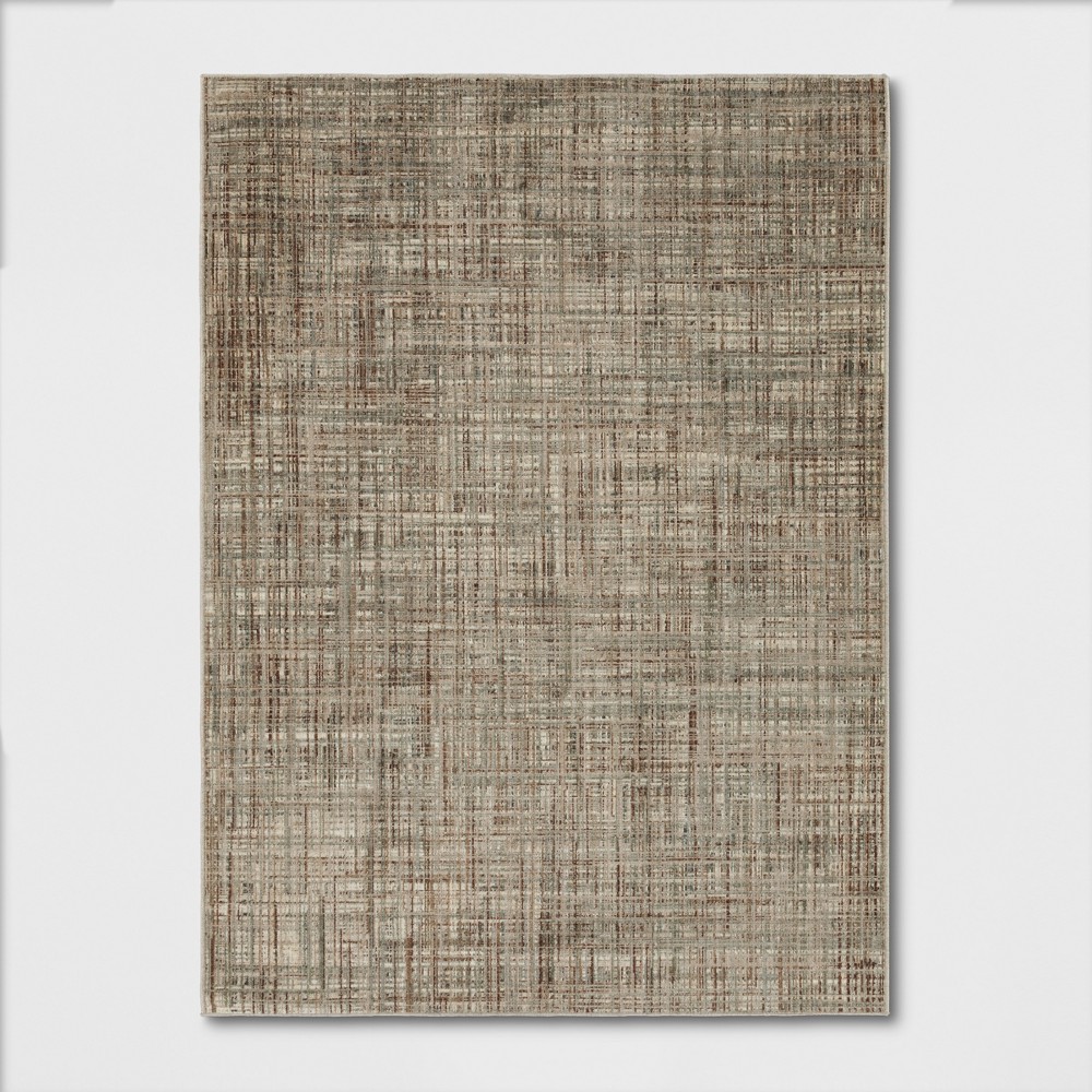 5'X7' Woven Thin Stripe Area Rug Beige - Project 62™