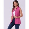INSPIRE CHIC Women's Sleeveless Casual Button-Down Side Pockets Long Jean Vests - 2 of 4