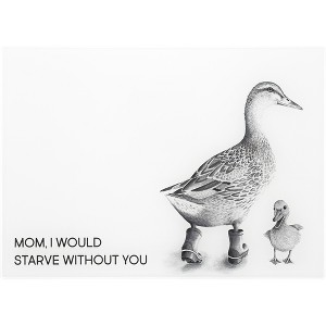 Pavilion Gift Company- Starve Without You - 13.75" x 9.75" Glass Cutting Board Ducks Mom Farmhouse Animal Kitchen Decor - 1 of 4