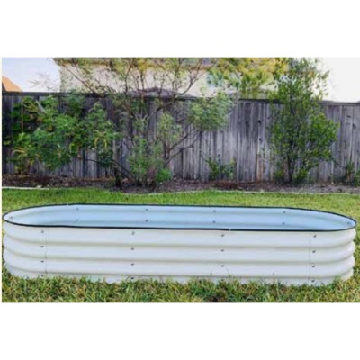 Pearl White 11" Tall Modular Metal Outdoor Raised Garden Bed