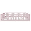 NicBex Full Size Floor Bed with Fence and Door,Rubber Wood Floor Bed with Safety Guardrails,Montessori Floor Bed for Kids,Girls,Boys - 2 of 4