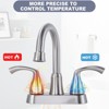 WOWOW 4 in. Centerset Double Handle Bathroom Faucet in Brushed Nickel - 4 of 4