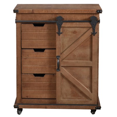 Graham Cart Cabinet Natural/Black - Stylecraft