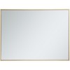 Elegant Lighting 30 Inch Rectangle Mirror with Metal Frame, Brass Finish – Sleek Hallway or Bedroom Mirror - 4 of 4