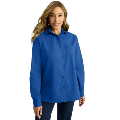 Jessica London Women's Plus Size Stretch Cotton Oversized Shirt