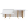 vidaXL Coffee Tables, Set of 2, Sonoma Oak and White Engineered Wood, Contemporary Design for Living Room, Easy Assembly - 4 of 4