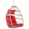 PAGED Outdoor Rattan Swing Chair with Water Resistant Cushion and UV Resistant Frame,Egg Chair for Patio,Porch,Garden - 4 of 4