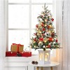 3ft Pre-Lit Holiday Trees with 78 LED Lights, Snowflakes and Red Berries, White - 4 of 4