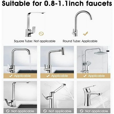 LunaLulinlk Kitchen Sink Sink Sponge Holder Adjustable Detachable Faucet Rack, Stainless Steel Faucet Rack for Soap, Shampoo, Shower Caddy Shelf