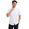 INSPIRE CHIC Men's Short Sleeve Stretch Lightweight Business Solid Formal Button Down Shirts - 2 of 4
