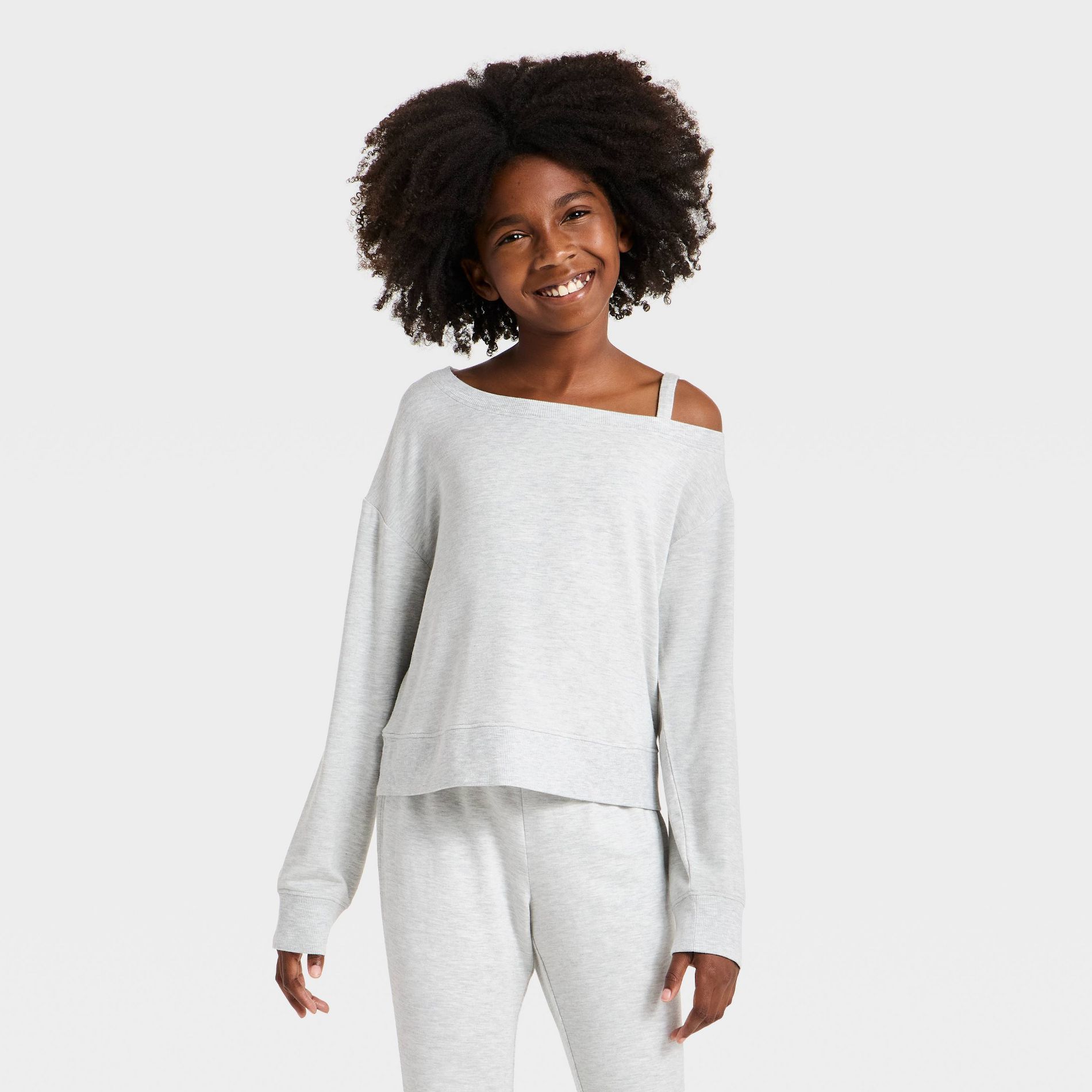 Girls' Modal French Terry Asymmetrical Pullover Sweatshirts - All In Motion™