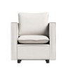 Vynxaria Modern Decorative Single Sofa Chair - Beige/Gray, Soft Breathable Cushions, Round Armrests, Easy Assembly for Bedroom/Corner/Reading Room - 2 of 4