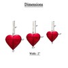 Royal Hampton Decorative Metal Heart Wall Decor Set of 3, Classic Red with Jute Hanging Rope, 12, 9.5, 7 Inches - 4 of 4