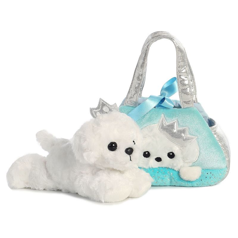 Aurora Fancy Pals 7" Peek-A- Boo Princess Puppy Pet Carrier Blue Stuffed Animal, 3 of 4