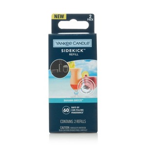 Yankee Candle 2pk Sidekick Car Air Fresheners Universal Refill Bahama Breeze: Fruit Scented, Eye Irritant Warning - 1 of 4