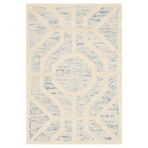 Light Blue/Ivory Geometric Tufted Accent Rug - (2