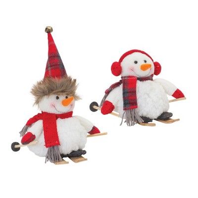 Melrose Plush Snowman Shelf Sitter (Set of 2)