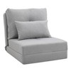 NicBex Convertible Sleeper Chair,Modern Folding Sofa Bed with Metal Frame,Modern Couches with Pillows  for Living Room,Gray - 2 of 4