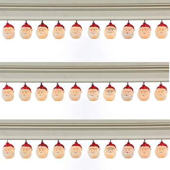 Collections Etc Santa Claus Set of 10 LED Lighted String Lights