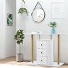 KTMBDW Modern Console Table with 3 Drawers, Faux Marble Veneer Entryway Table, Metal Frame Narrow Sofa Accent Table for Living Room Bedroom, White - 4 of 4