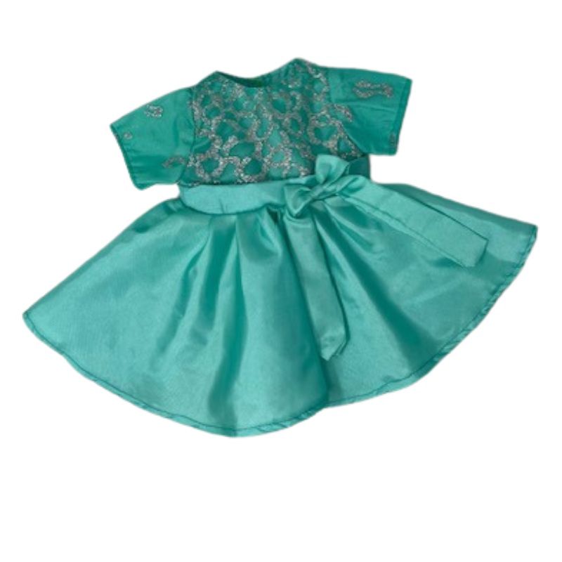 Doll Clothes Superstore Mint Sparkle Party Dress Fits 18 Inch Girl Dolls Like American Girl Our Generation My Life Dolls, 1 of 5