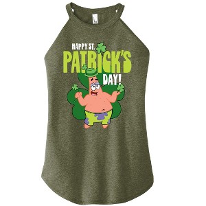 Women's - SpongeBob SquarePants - Happy St. Patricks Day Graphic High Neck Tank - 1 of 4