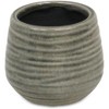 Cheung's Fairloam Round Curved Wave Lined Pattern Ceramic Pot- Small - Gray - 3 of 3