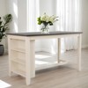 Etelifrank Modern Sleek Design Solid Wood Dining Table with Storage Shelf - 3 of 4
